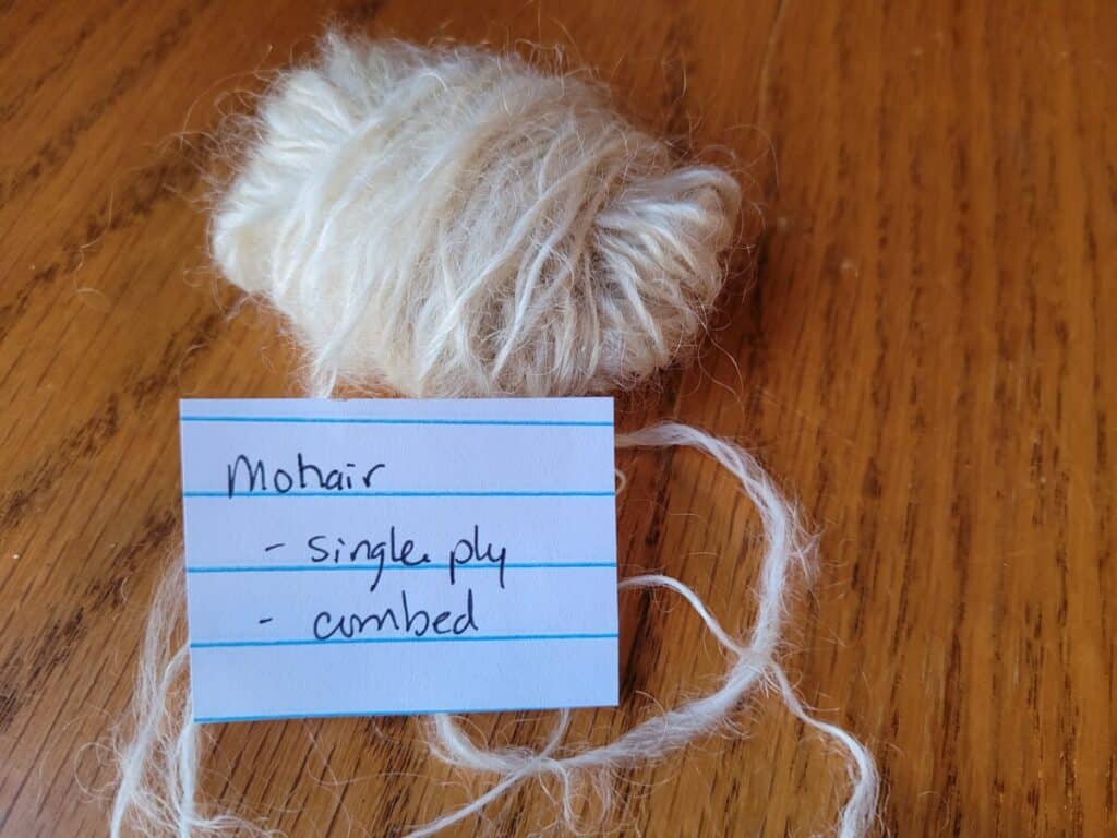 single ply mohair yarn from hand combed mohair
