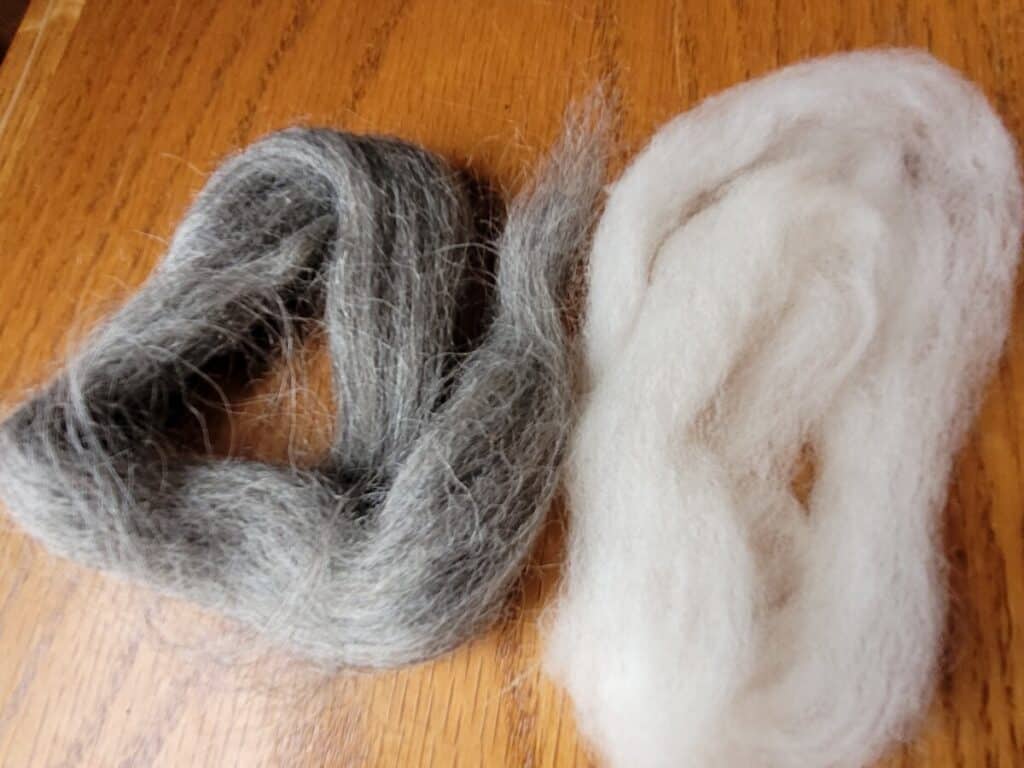 one grey and one white roving sections