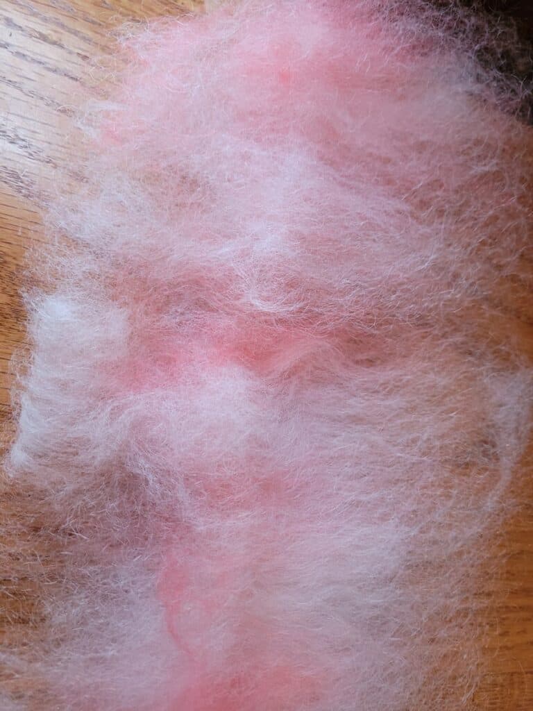 mohair and wool blended batt