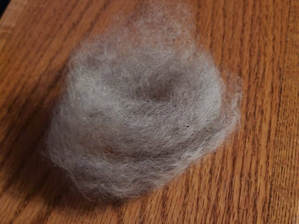 unwashed combed silver mohair