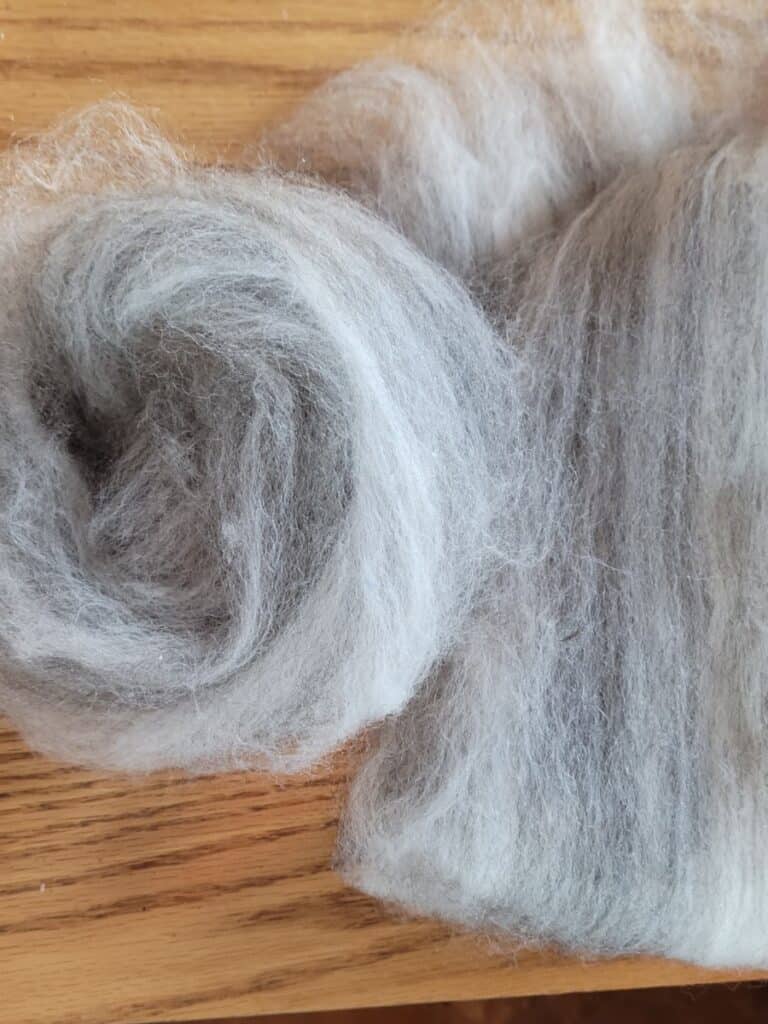 mohair and Polwarth batt