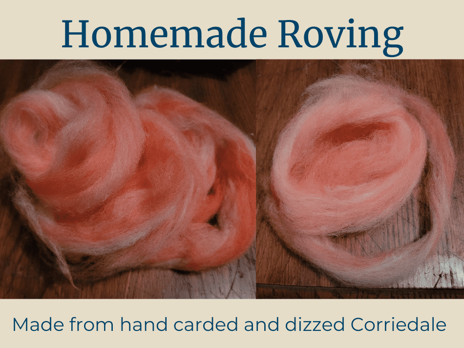 homemade roving dizzed from handcarders