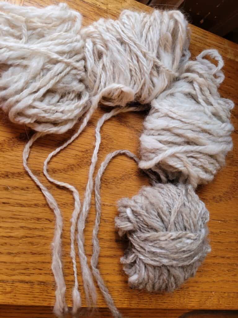 handspun yarns with various % angora