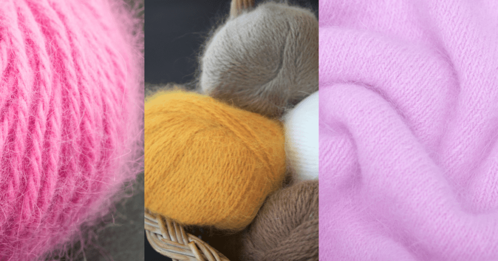 angora yarn and knitted fabric
