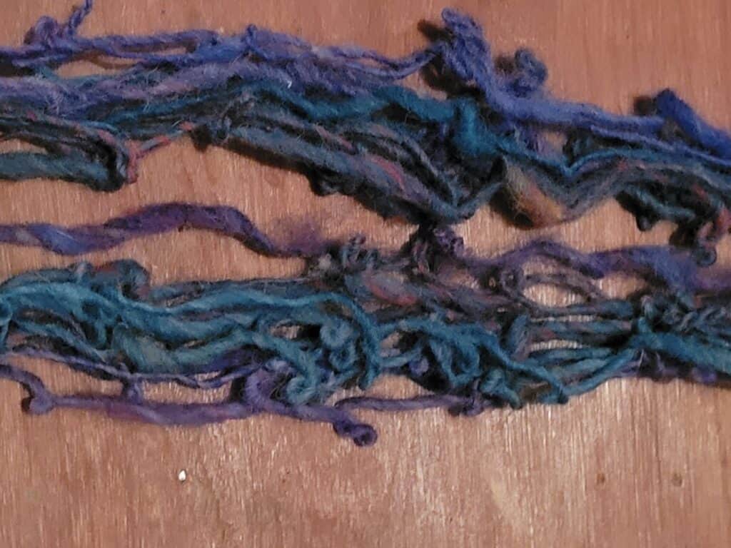 over spun single handspun yarn