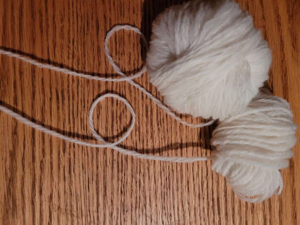 two ply and three ply from same single, white Polwarth